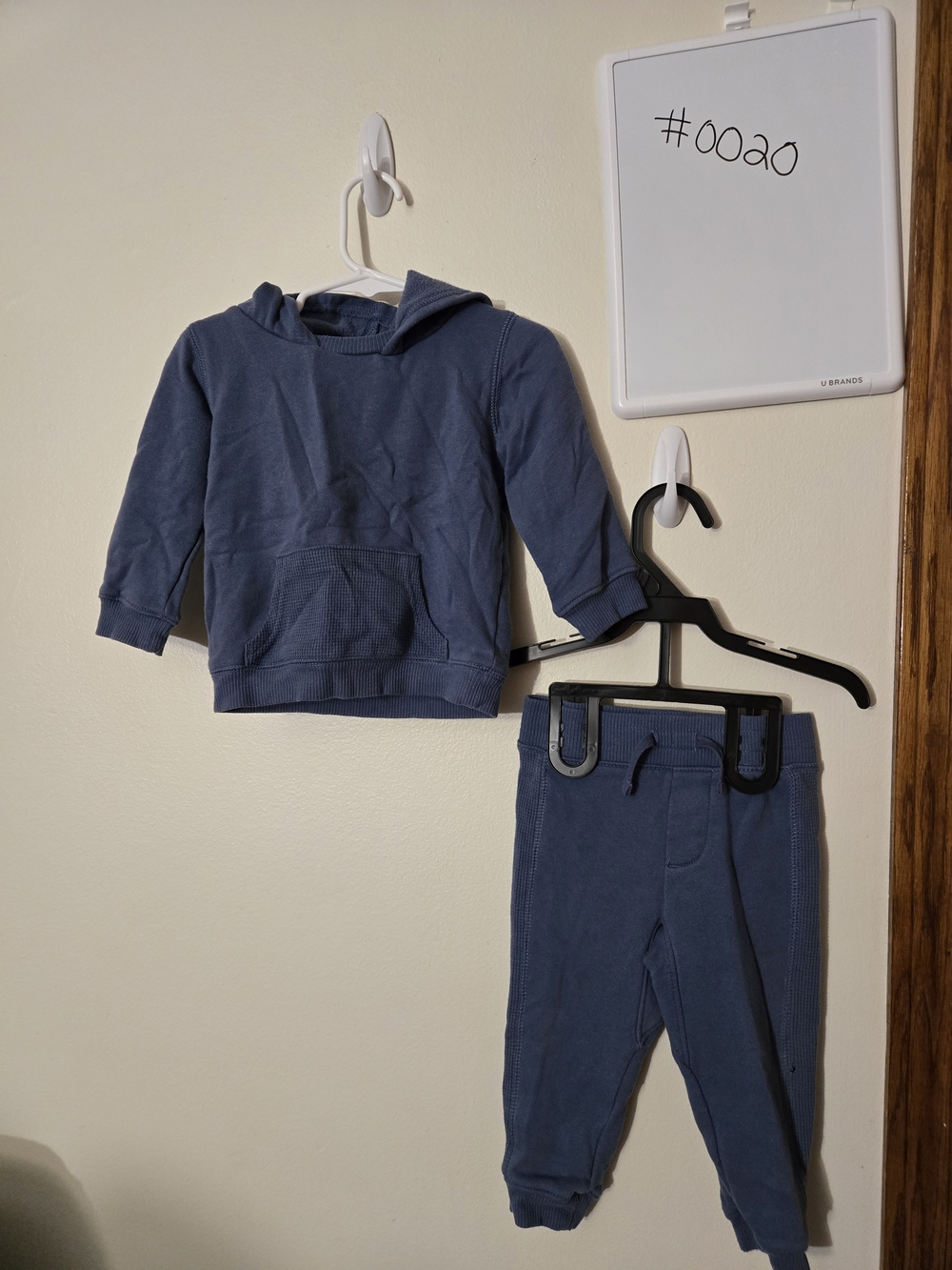 18M wonder nation Blue Hooded Sweatshirt & Joggers Set - #0020